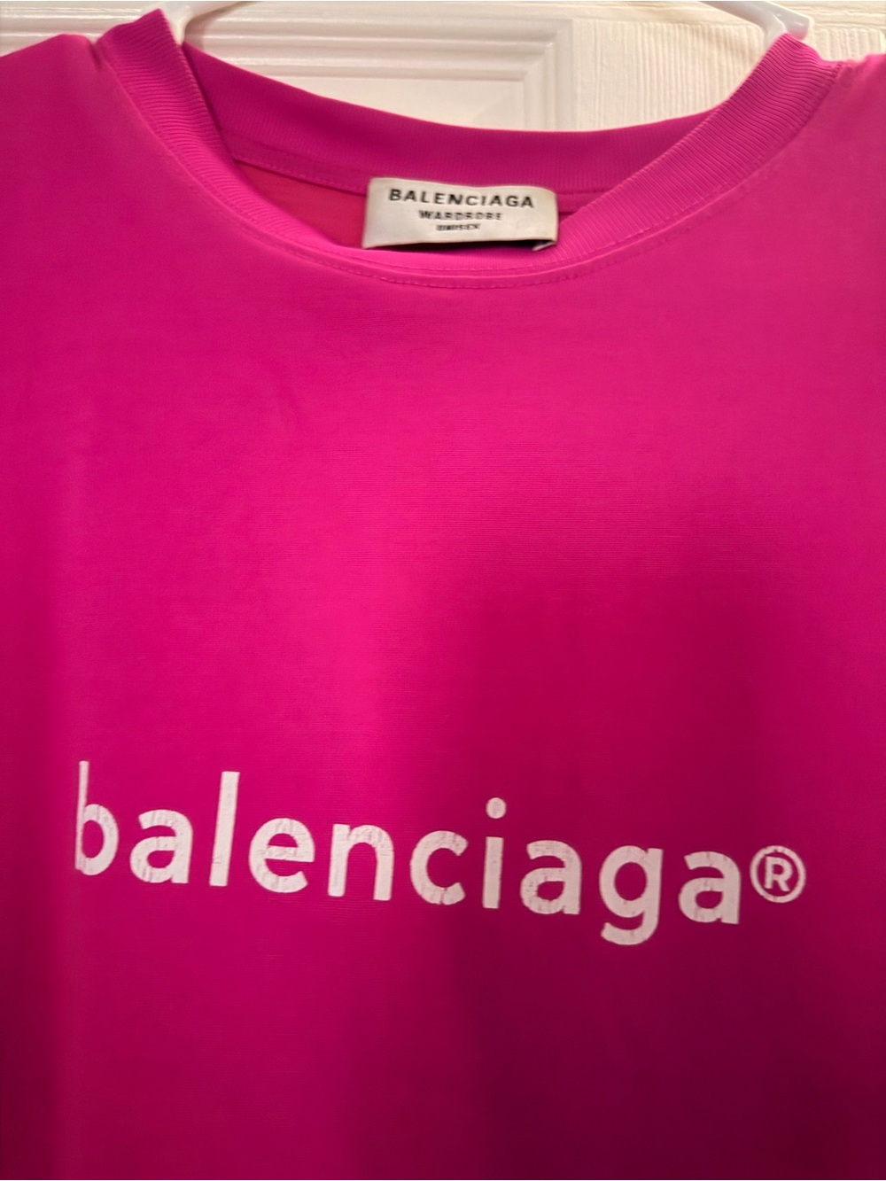 Balenciaga Hot Pink Logo Oversized T-Shirt | Statement Streetwear Tee - Picture 2 of 8